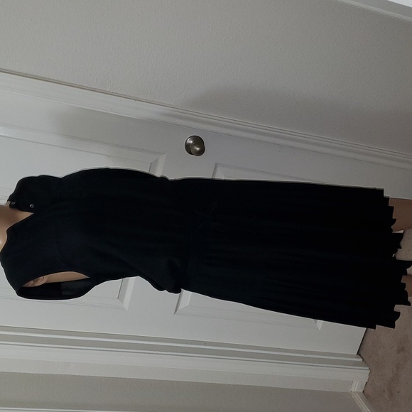 Vince s placket button upper smocked waist pleated lower flowy midi - Picture 2 of 12